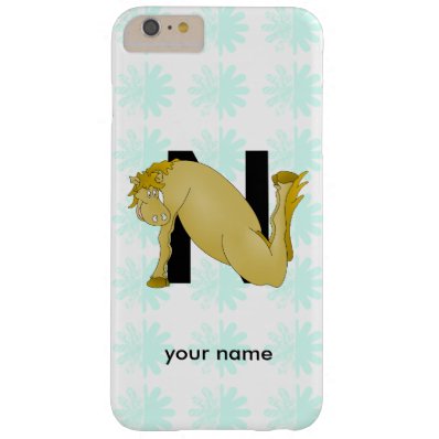 Monogram N Funny Pony Personalised Barely There iPhone 6 Plus Case