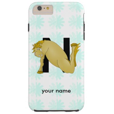 Monogram N Funny Pony Personalised Tough iPhone 6 Plus Case