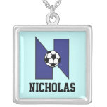 Monogram N in Soccer Blue Jewelry