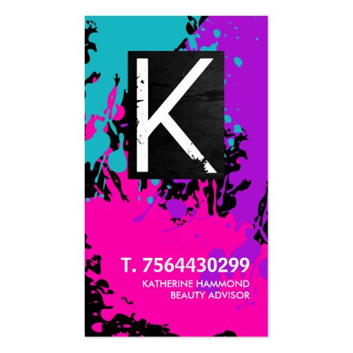 Monogram Nail Technician Business Card (front side)