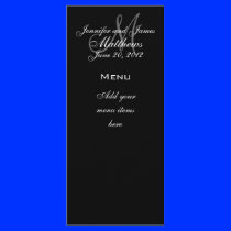 Monogram Names Date Wedding Menu Cards Rack Card Design