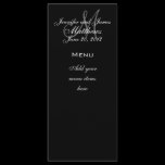 Monogram Names Date Wedding Menu Cards Rack Card Design
