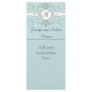 Monogram Names Wedding Menu Cards Blue Full Color Rack Card