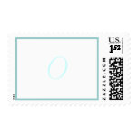 Monogram O Wedding Postage Stamp White & Blue