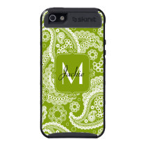 Monogram Olive Green Paisley Skinit iPhone 5 Cover