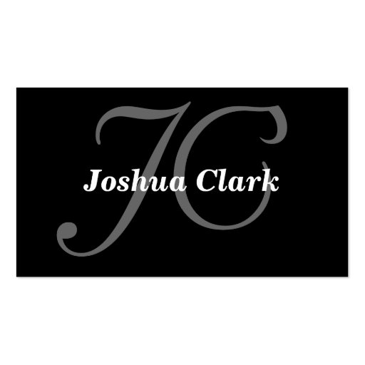 Monogram on Black Background Business Card Template