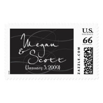 Monogram on black swirl postage by twunschl Monogram on black swirl postage