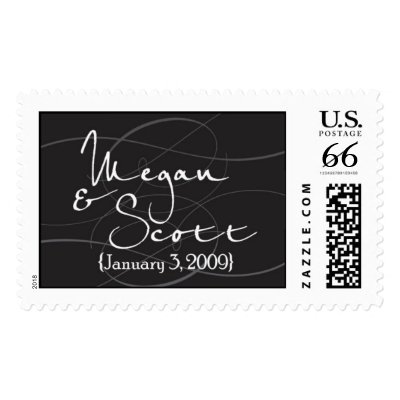 Monogram on black swirl stamp by twunschl