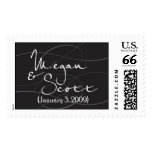 Monogram on black swirl stamp
