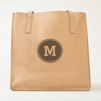 Monogram on Dark Badge Tote