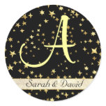 Monogram on Star Filled Background stickers