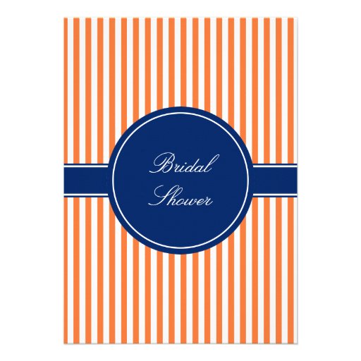 Monogram Orange and White Stripes with Royal Blue Card