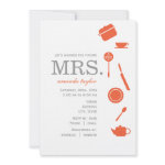 Monogram Orange Bridal Shower Invitations