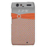 Monogram Orange Gray White Polka Dot Motorola RAZR Droid RAZR Cases