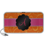 Monogram orange swirls PC speakers