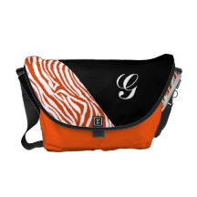 MONOGRAM- ORANGE- ZEBRA PRINT-MESSENGER BAG