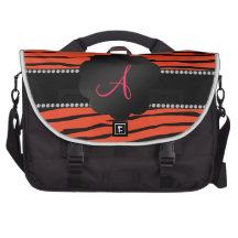 Monogram orange zebra stripes bag for laptop