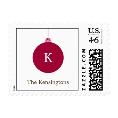 Monogram Ornament Christmas Postage