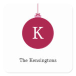 Monogram Ornament Holiday Gift Stickers stickers