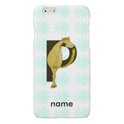 Monogram P Flexible Horse Personalised Glossy iPhone 6 Case