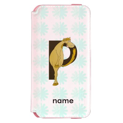 Monogram P Flexible Horse Personalised iPhone 6/6S Wallet Case