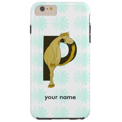 Monogram P Funny Pony Personalized Tough iPhone 6 Plus Case