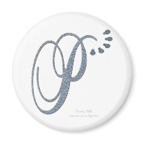 Monogram P magnets by gleems Monogram P magnets