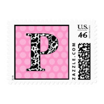 Monogram P | Zebra Polka Dots