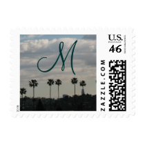 monogram Palm Trees postage by DonnaGrayson monogram Palm Trees postage