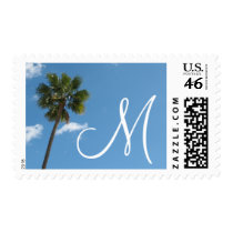 monogram Palm Trees postage by DonnaGrayson monogram Palm Trees postage