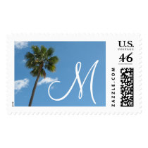 monogram Palm Trees postage by DonnaGrayson monogram Palm Trees postage