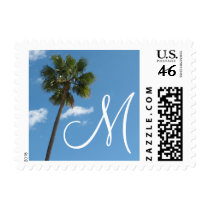 monogram Palm Trees postage by DonnaGrayson monogram Palm Trees postage
