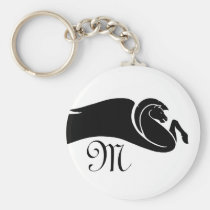 Monogram Pegasus Fantasy Black & White Keychain