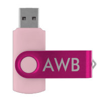 Monogram PERSONALIZE pink girls Swivel USB 2.0 Flash Drive