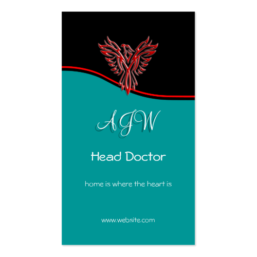 Monogram, Phoenix Personal Trainer, red swoosh Business Cards Monogram, Phoenix Personal Trainer, red swoosh Business Cards