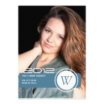 Monogram Photo Graduation Party Invitation invitations