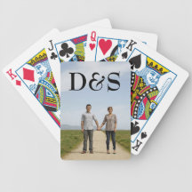 Monogram Photo Template Playing Cards