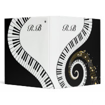 Monogram Piano Keys and  Musical Notes binders