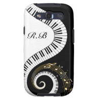 Monogram Piano Keys and Musical Notes Samsung Galaxy S3 Covers