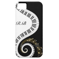 Monogram Piano Keys and Musical Notes iPhone 5 Cases