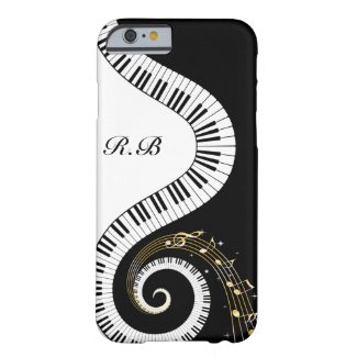 Monogram Piano Keys and Musical Notes iPhone 6 Case