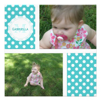 Monogram: Picture: B & W Polka-dot Invitation
