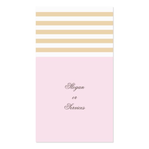 Monogram Pink and Gold Business Card (back side)