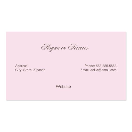 Monogram Pink and Gold Damak Business Card (back side)