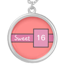 Monogram - Pink and Tangerine - necklace
