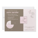 Monogram Pink Baby Carriage Shower Invitation invitation