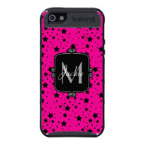 Monogram Pink/ Black Stars Skinit iPhone 5 Cover