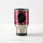 Monogram pink black swirls mug