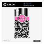 Monogram Pink Black White Stripe Damask iPhone4/4s iPhone 4S Decal