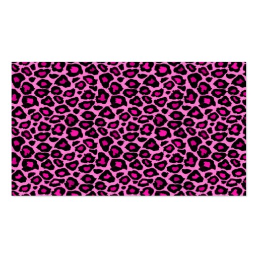 Monogram Pink Cheetah / Leopard (#BUS 023) Business Card Template (back side)